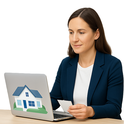 Woman-at-laptop image Woman-at-laptop image: "Confident real estate agent writing listings faster with assistance - work with MLS Magic."