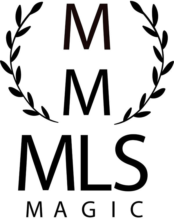 MLS Magic Logo MLS Magic Logo - Stacked lettering with laurel wreath branding wrapping around the letters.